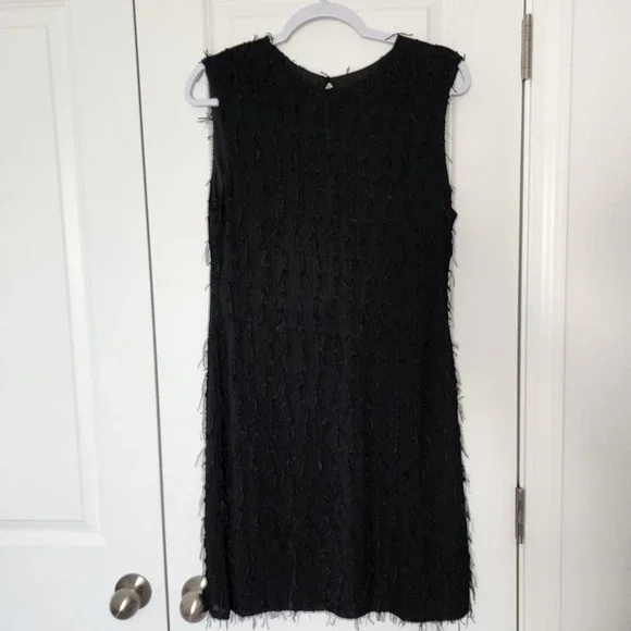 Ivonne Black Fringe Sleeveless Party Cocktail Dress - Size G - Picture 1 of 5